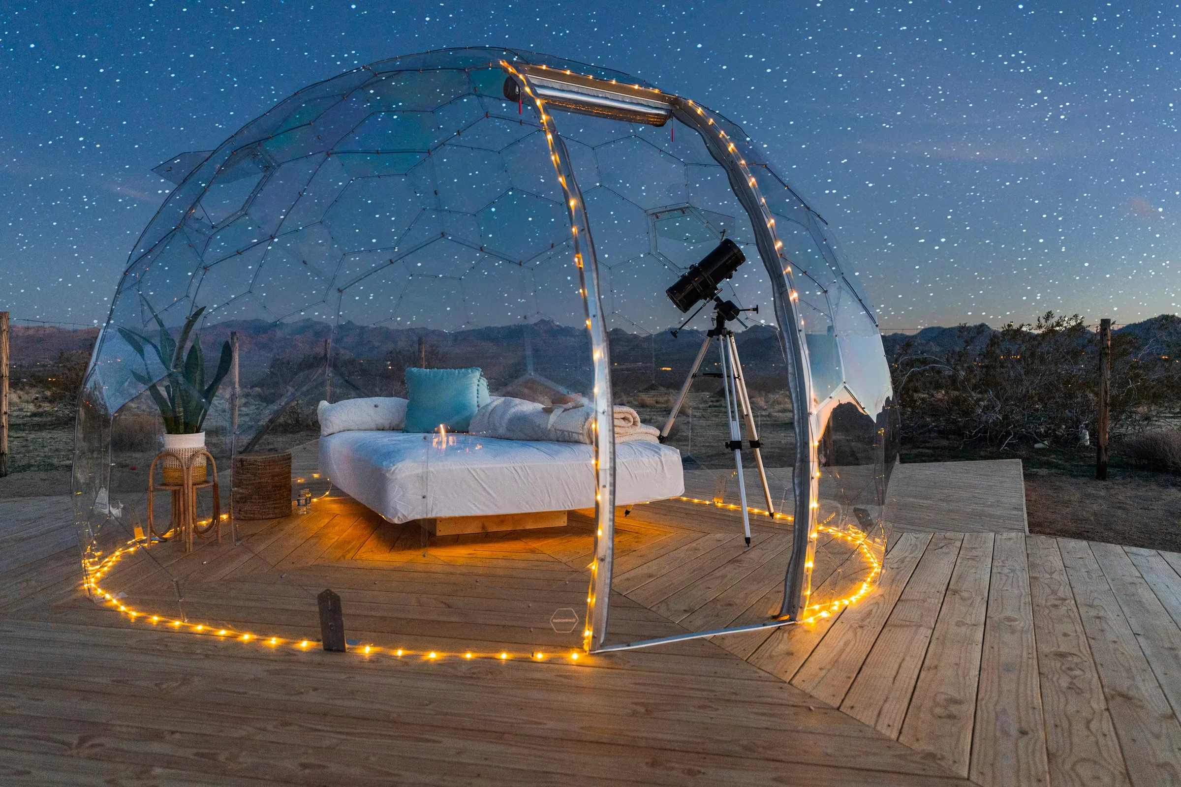Stargazing dome at dusk
