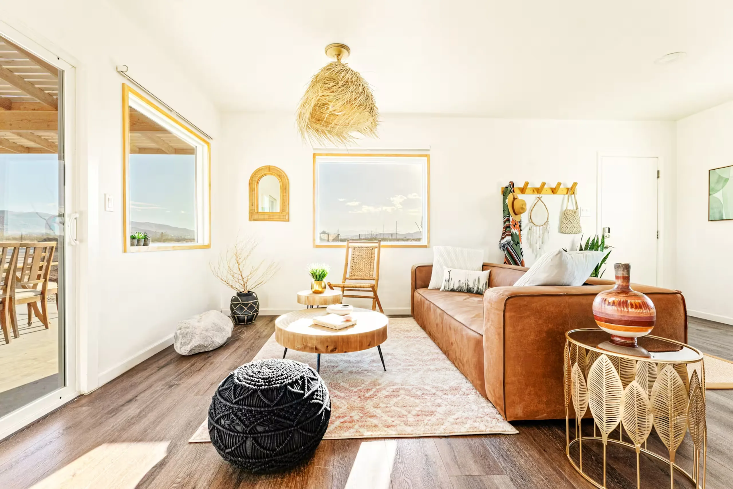 Living room with desert views